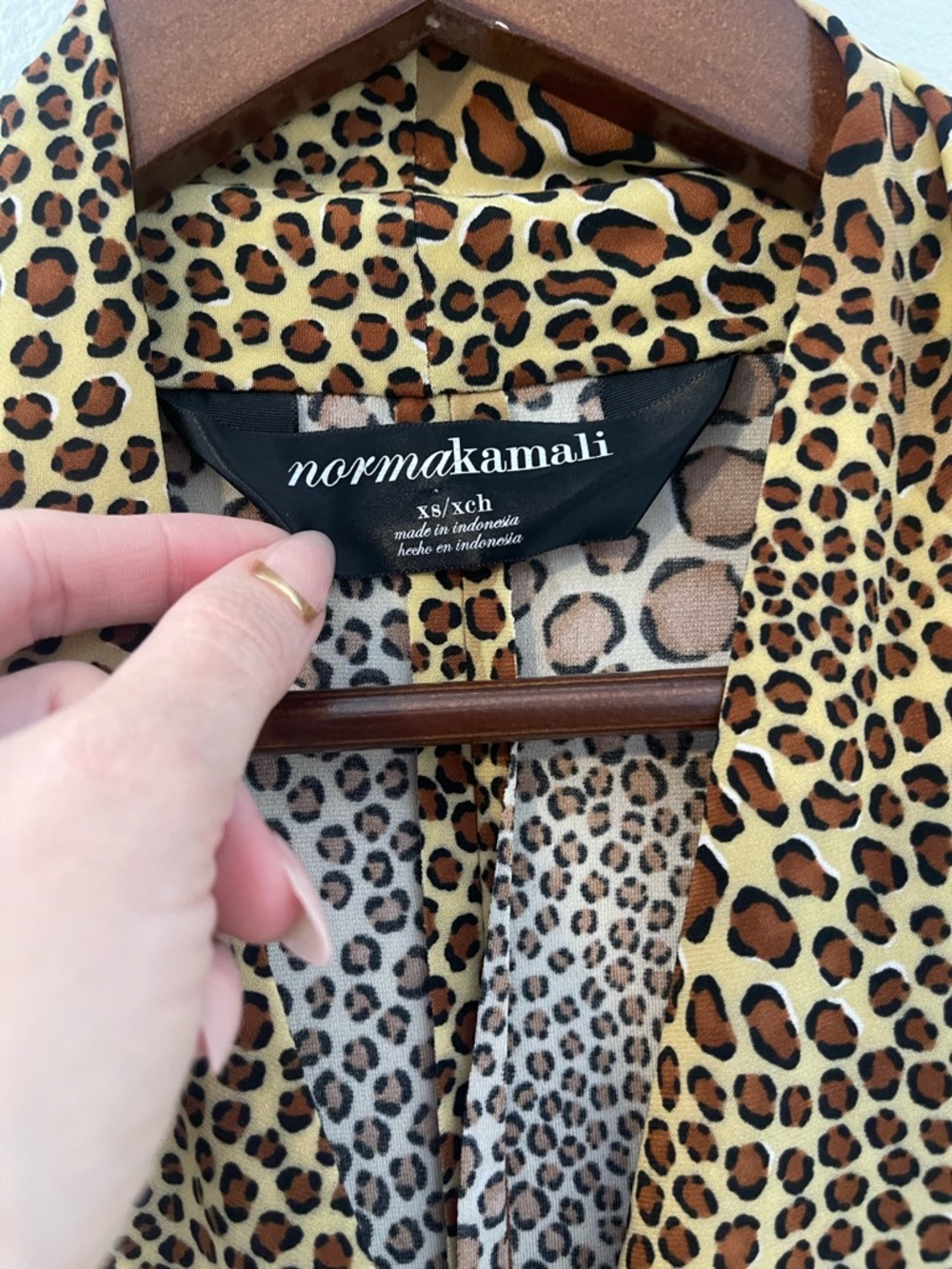 Norma Kamali Leopard-Print Long Sleeve Wrap Dress - Picture 3 of 7